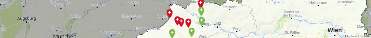 Kartenansicht für Apotheken-Notdienste in der Nähe von Vichtenstein (Schärding, Oberösterreich)